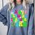 Retro Groovy In My Glowing Teacher Era Happy Teacher's Day Comfort Colors Sweatshirt Blue Jean