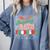 Retro Sleighing Math Problems Santa Math Teacher Christmas Comfort Colors Sweatshirt Blue Jean