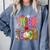 Retro Trick Or Teach Leopard Ghost Halloween Spooky Teacher Comfort Colors Sweatshirt Blue Jean