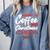 Running On Coffee And Christmas Cheer Lover Teacher For Men Women Kids Comfort Colors Sweatshirt Blue Jean