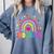 Second Grade Rainbow Girls Boys Teacher Team 2nd Grade Squad Comfort Colors Sweatshirt Blue Jean