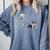 Skeleton Chasing Dog Boston Terrier Halloween Pet Lover Comfort Colors Sweatshirt Blue Jean