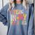 I Teach In My Pajamas Retro Groovy Teacher Humor Comfort Colors Sweatshirt Blue Jean