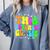 This Teacher 80s 90s Teachers's Day Glows Last Day Of School Comfort Colors Sweatshirt Blue Jean