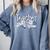 Teacher Blue Chinoiserie Coquette Bow Heart Teacher Life Comfort Colors Sweatshirt Blue Jean