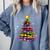 Teacher Crayon Christmas Tree Lights Student School Xmas Comfort Colors Sweatshirt Blue Jean
