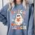 Teacher Halloween Trick Or Teach Floral Ghost Comfort Colors Sweatshirt Blue Jean