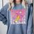 Teacher Pencil Back To School Groovy Pink Teacher First Day Comfort Colors Sweatshirt Blue Jean
