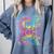 Tie Dye 8th Grade Typography Team Eighth Grade Teacher Comfort Colors Sweatshirt Blue Jean