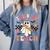 Trick Or Teach Groovy Teacher Halloween Retro Floral Ghost Comfort Colors Sweatshirt Blue Jean