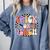 Trick Or Teach Retro Groovy Halloween Teacher Comfort Colors Sweatshirt Blue Jean