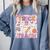 Trick Or Teach Retro Halloween Teacher Look Comfort Colors Sweatshirt Blue Jean