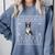 Ugly Xmas Sweater Style Boston Terrier Reindeer Christmas Comfort Colors Sweatshirt Blue Jean