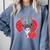 Valentine's Day Boston Terrier Comfort Colors Sweatshirt Blue Jean