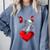Valentine's Day Boston Terrier Dog Vector Comfort Colors Sweatshirt Blue Jean