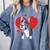 Valentine's Day Boston Terrier Heart Comfort Colors Sweatshirt Blue Jean