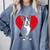 Valentine's Day Boston Terrier Lover Comfort Colors Sweatshirt Blue Jean