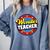 Wonder Teacher Super Woman Power Superhero Back To School Comfort Colors Sweatshirt Blue Jean