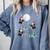 Xmas Tree Santa Riding Boston Terrier Christmas Comfort Colors Sweatshirt Blue Jean