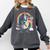 Boston Terrier Riding Dinosaur T-Rex Boys Kids Rainbow Comfort Colors Sweatshirt Pepper