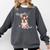 Brown Boston Terrier With Flowers And Feathers Comfort Colors Sweatshirt Pepper