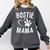 Fun Bostie Mama Dog Lover Apparel Boston Terrier Mom Comfort Colors Sweatshirt Pepper