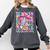 Groovy Teacher Cute Coquette Bow Flower Retro Back To School Comfort Colors Sweatshirt Pepper