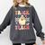 Groovy Teacher Halloween Retro Trick Or Teach Floral Ghost Comfort Colors Sweatshirt Pepper