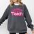 My Job Is Teach Pink Retro Female Teacher Life Women Comfort Colors Sweatshirt Pepper