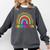 Kindergarten Rainbow Girls Boys Teacher First Day Of School Comfort Colors Sweatshirt Pepper