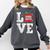 LOVE Kindergarten Teacher Student School Apple Comfort Colors Sweatshirt Pepper