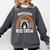 Montessori Teacher Halloween Boo Rainbow Leopard Halloween Comfort Colors Sweatshirt Pepper