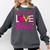 In October We Wear Pink Love Teacher Breast Cancer Awareness Comfort Colors Sweatshirt Pepper