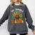 One Thankful Teacher Thanksgiving Turkey Cute Crayon Pencil Comfort Colors Sweatshirt Pepper
