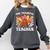 One Thankful Teacher Turkey Thanksgiving Teaching Comfort Colors Sweatshirt Pepper