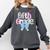 Preppy Fifth Grade Teacher Blue Floral Coquette Pencil Bow Comfort Colors Sweatshirt Pepper