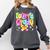 Preppy Fourth Grade Back To School 4th Grade Teacher Girls Comfort Colors Sweatshirt Pepper