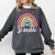 Sé Amable Spanish Bilingual Teacher Be Kind Boho Rainbow Comfort Colors Sweatshirt Pepper