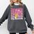 Teacher Pencil Back To School Groovy Pink Teacher First Day Comfort Colors Sweatshirt Pepper