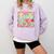 100 Days Of School Preppy 100th Day Of School Teacher Kids Comfort Colors Sweatshirt Orchid