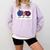 American Flag Teach Love Freedom Preschool Teacher 4th July Comfort Colors Sweatshirt Orchid
