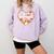 Art Teacher Heart Autumn Thanksgiving Kids Comfort Colors Sweatshirt Orchid