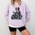 Biker Boston Terrier Dog Riding Motorbike Comfort Colors Sweatshirt Orchid