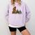 Boston Terrier Bigfoot Dog Walking Dog Mom Dad Kids Comfort Colors Sweatshirt Orchid