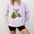Boston Terrier Christmas Tree Lights Santa Hat Comfort Colors Sweatshirt Orchid