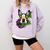 Boston Terrier In Day Of The Dead Sugar Skull Dog Comfort Colors Sweatshirt Orchid