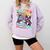 Boston Terrier Dog Christmas Snowman Winter Snow Comfort Colors Sweatshirt Orchid
