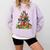 Boston Terrier Dog Christmas Tree Lights Xmas Pajama For Men Women Kids Comfort Colors Sweatshirt Orchid