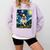 Boston Terrier Dog Starry Night Painting Comfort Colors Sweatshirt Orchid