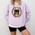 Boston Terrier Mom Floral Bostie Dog Lover Flowers Cute Comfort Colors Sweatshirt Orchid